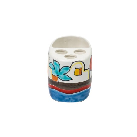 Handmade ceramic Toothbrush Holder de simone sicilian pottery Dammusi Handmade ceramic Toothbrush Holder de simone sicilian pottery Dammusi